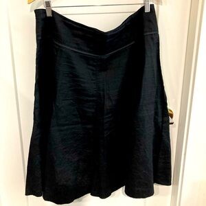 Deane White SKIRT Sz 12 A-Line 100% Linen Midi Length Unlined